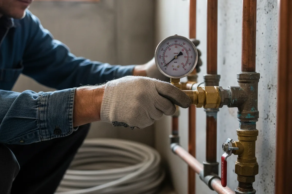 Pressure testing a repaired line during Water Line Repair in Dry Run